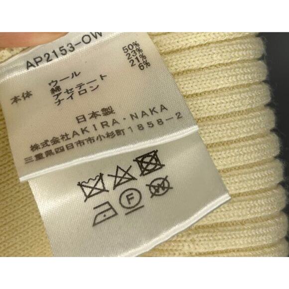 AKIRANAKA Sz 3 M L Ivory Cream Cardigan Sweater Wool Blend Japan - Picture 4 of 11